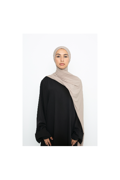Ready-to-tie hijab Premium jersey greige