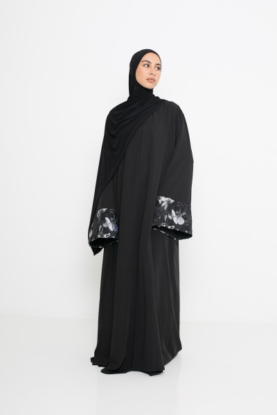 Kimono brocard noir