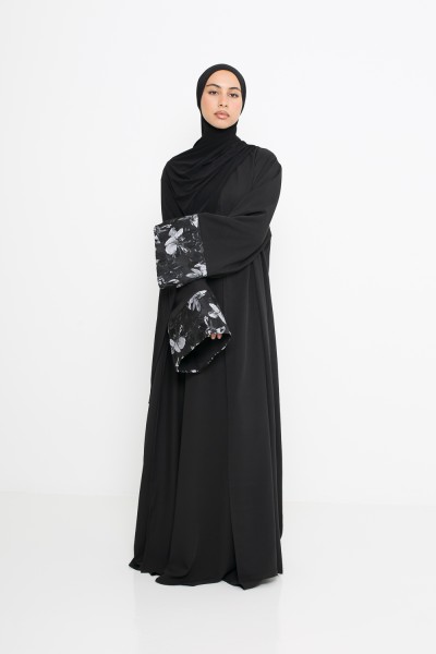 Kimono brocard noir