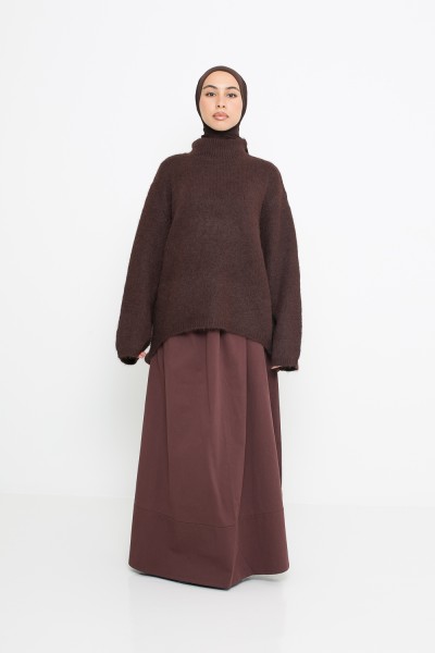 Pull ample laine choco