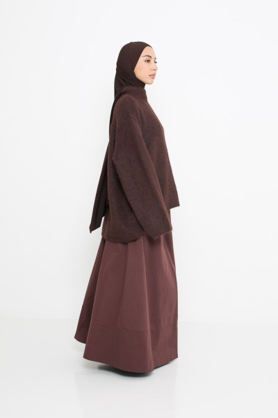 Pull ample laine choco