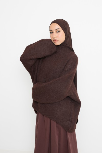 Pull ample laine choco