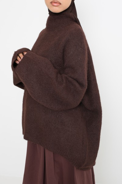 Pull ample laine choco