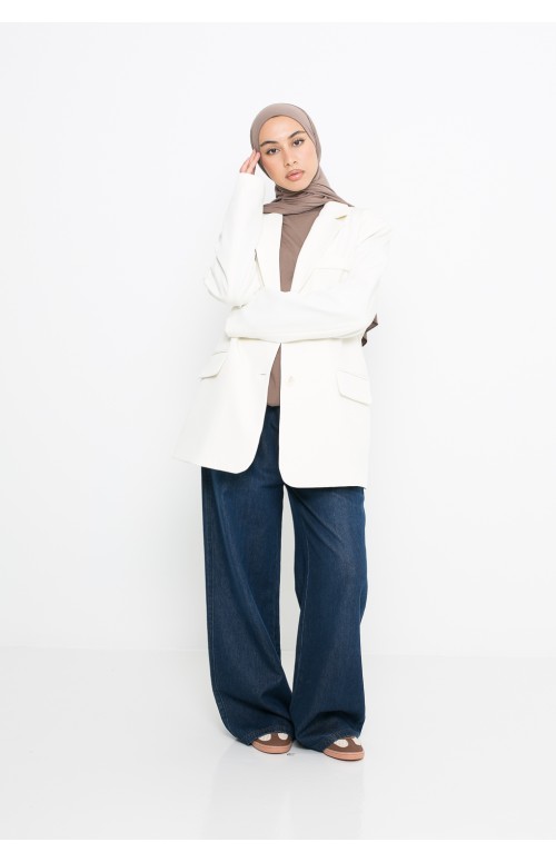 Blazer tendance crème pour femme musulmane. Boutique hijab moderne