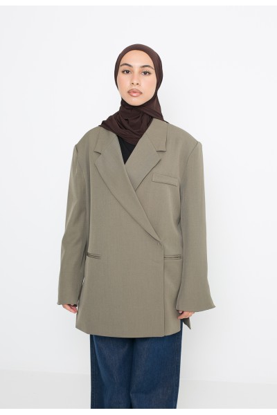 Blazer croisé kaki
