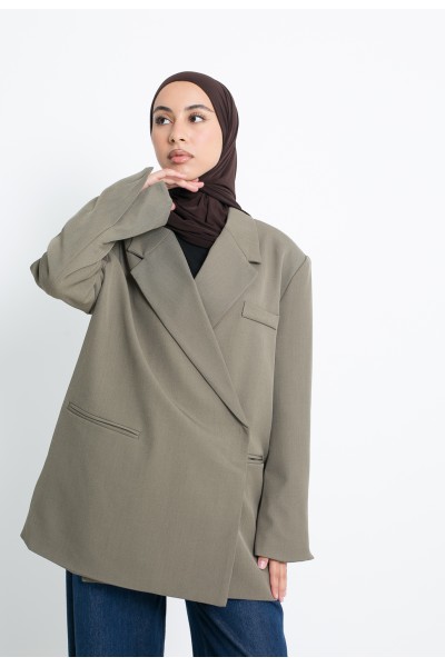 Blazer croisé kaki