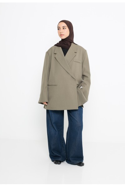Blazer croisé kaki