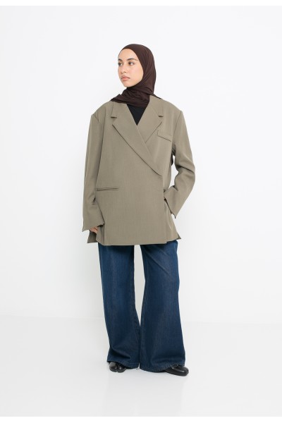 Blazer croisé kaki