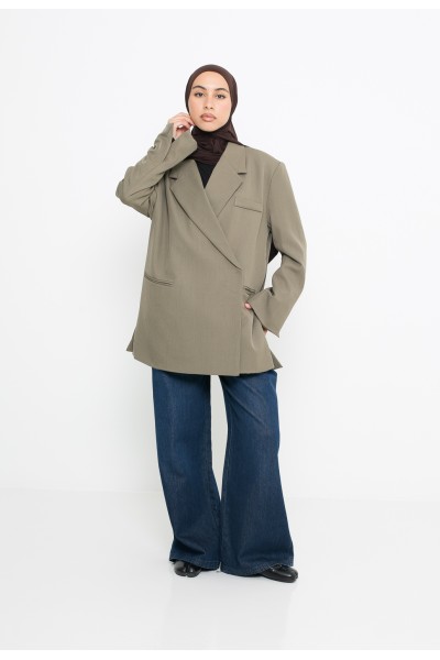 Blazer croisé premium pour femme modeste. Collection 2025 automne hiver