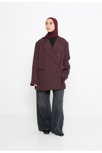 Burgunderroter Zweireiher-Blazer