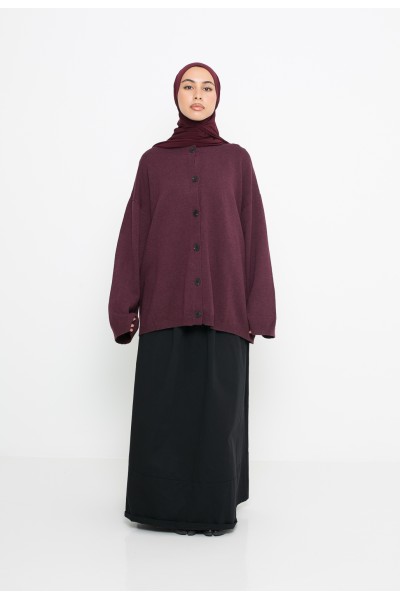 Cardigan minimaliste Burgundy