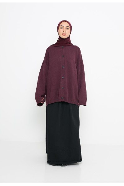 Cardigan minimaliste Burgundy