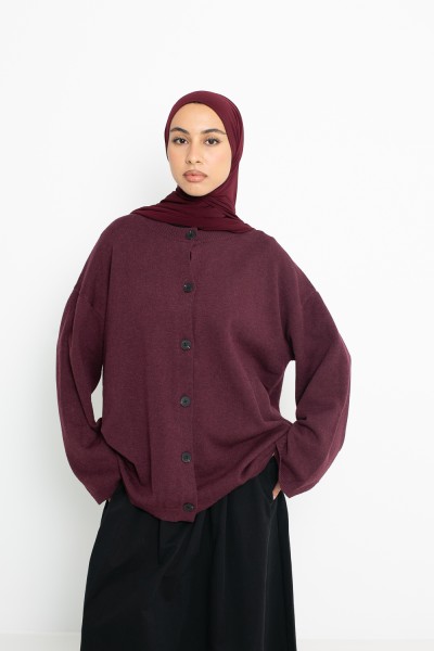 Cardigan minimaliste Burgundy
