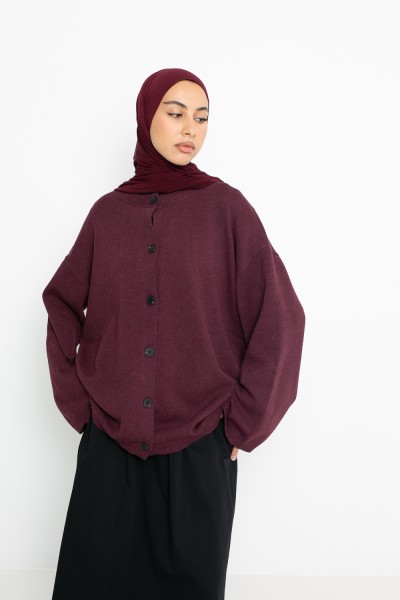 Cardigan minimaliste Burgundy