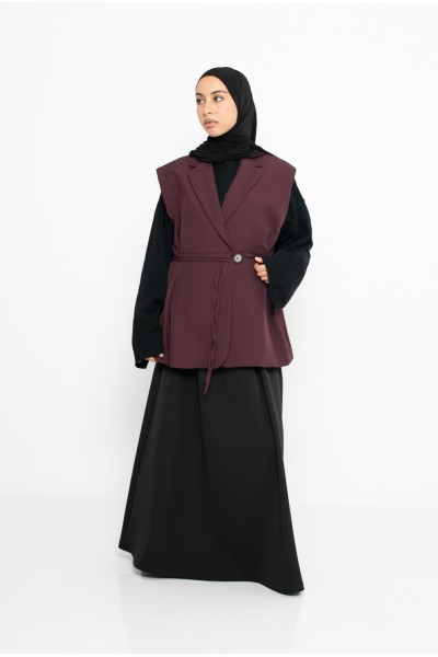 Blazer sans manche Burgundy