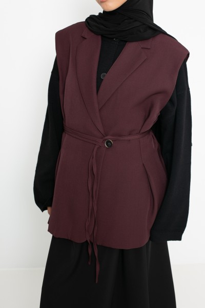 Blazer sans manche Burgundy