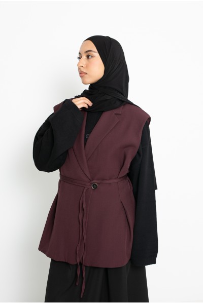 Blazer sans manche Burgundy