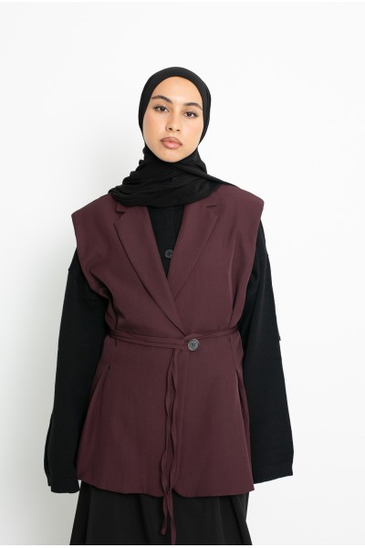 Blazer sans manche Burgundy