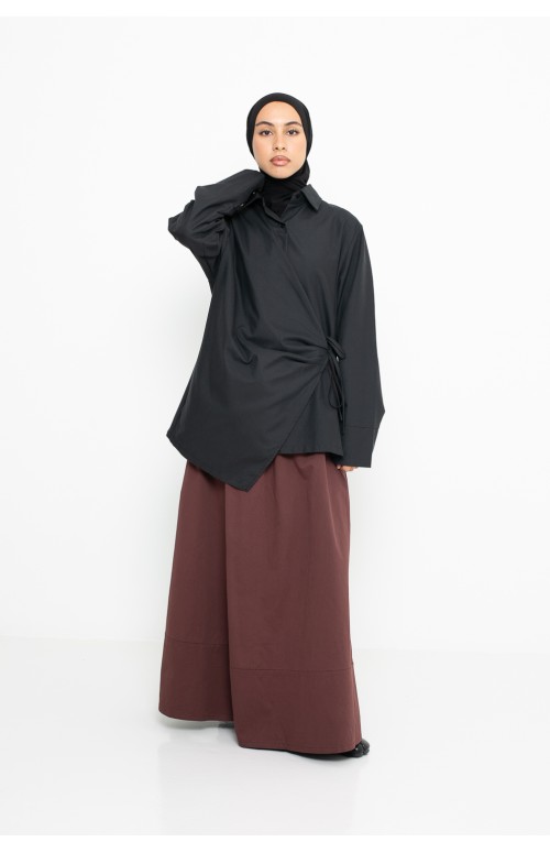 Chemise à nouer création coton premium pour femme musulmane