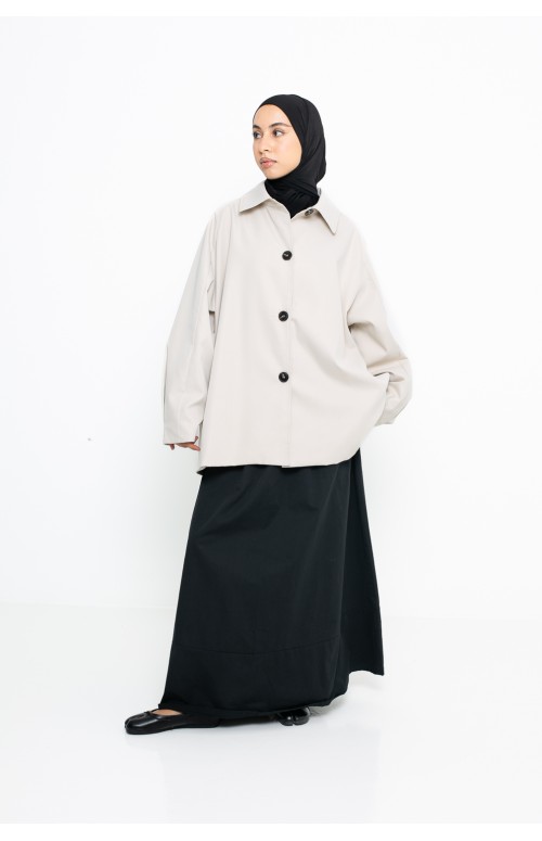 Trench minimalist moderne crème pour femme