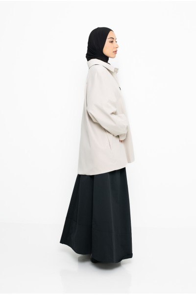 Minimalist Tokyo greige trench coat