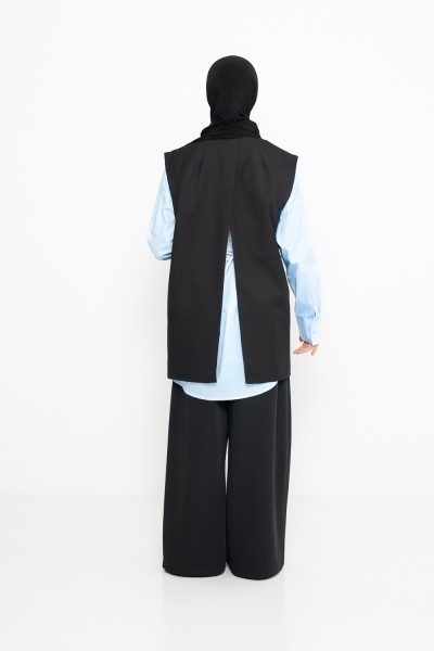 Blazer ouvert sans manche noir