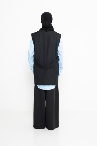 Blazer ouvert sans manche noir
