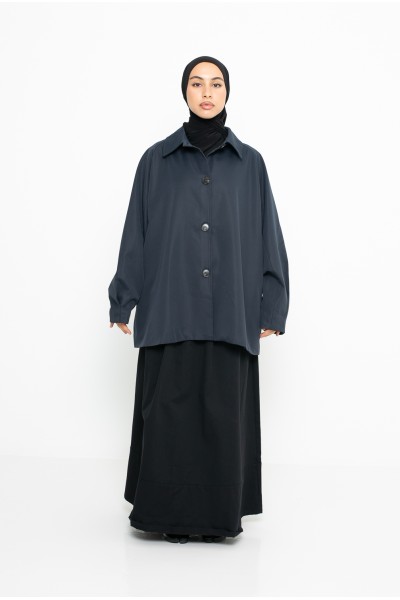 Navy blue Tokyo minimalist trench coat