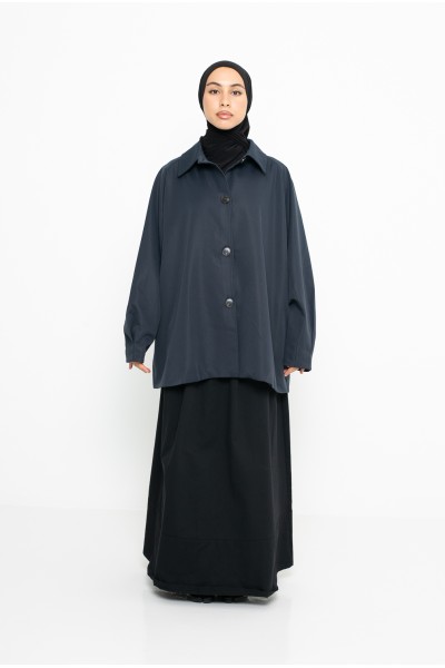 Navy blue Tokyo minimalist trench coat