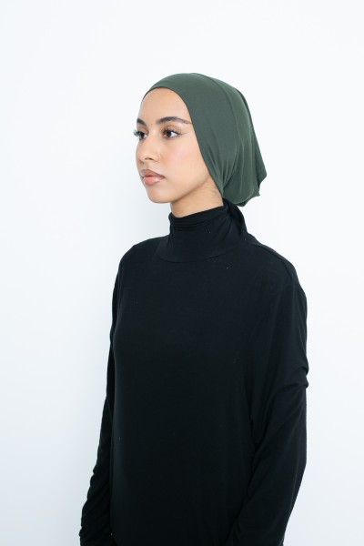 Dark khaki jersey tube hat