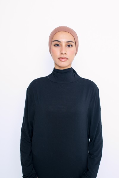 Beige Jersey Tube Hat