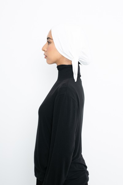 White Jersey Tie-Up Hat