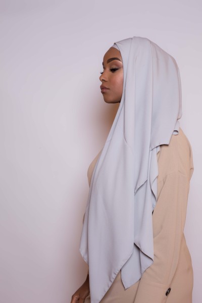 Hijab de seda medina gris perla