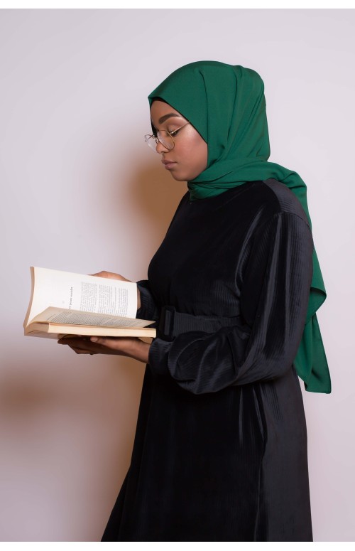 Hijab soie de médine vert bouteille boutique vêtement femme musulmane