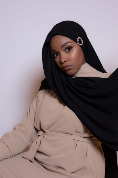 Hijab de seda medina negro