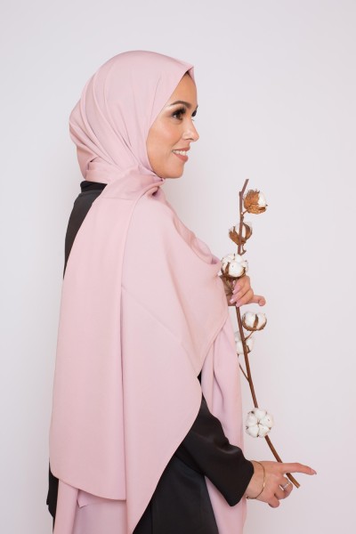 Hijab de seda medina rosa empolvado