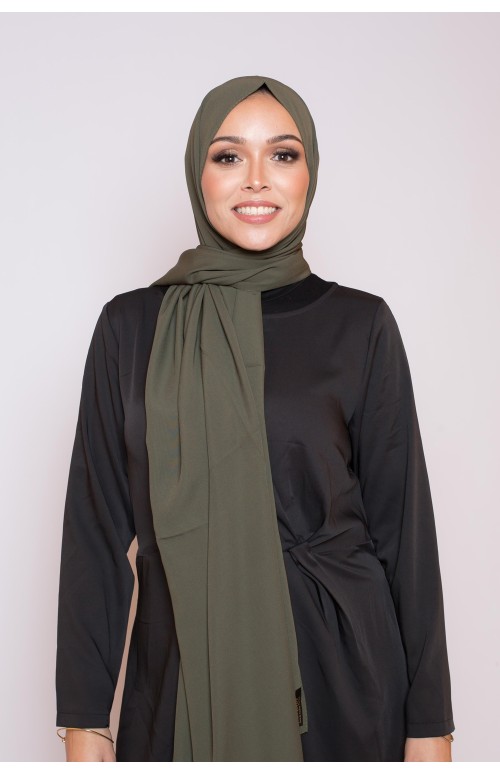 Hijab soie de médine kaki boutique musulmane 